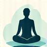 Icône d'une personne calme faisant du yoga ou de la méditation, représentant la gestion du stress